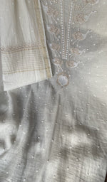 Gala and neckline, beautiful handcrafted peacock motifs made from beads sequins