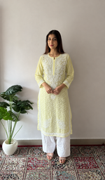 Women's Lucknowi Handcrafted Cotton Chikankari Kurti- HONC0392394