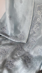 Gala and neckline, extremely fine ek and do taar contrast chikankari