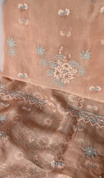 Hem and border of the peach dupatta