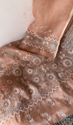 Front panel of the peach kurta piece