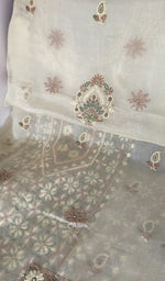 Folded stack, off white pure organza silk