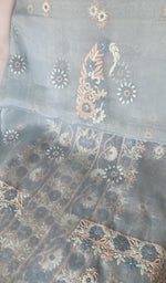 Hem and border of the blue dupatta