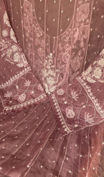 Folded stack, purple pure organza silk