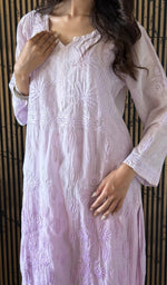Close view of the pure mul chanderi and the chikankari