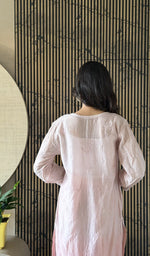 Close view of the pure mul chanderi and the chikankari