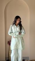 Nadira — Mint Green Pure Mul Chanderi Chikankari 2 Pc Stitched Co-Ord Set