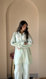 Mint Green co-ord set on the model