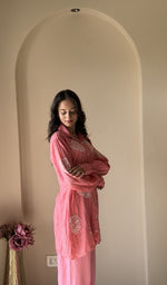 Close view of the pure mul chanderi and the chikankari
