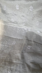 Stitch detail on the white tissue chanderi kurta