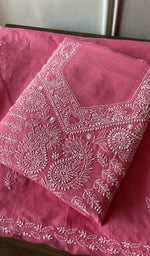 Folded rose pink cotton kurta, front view