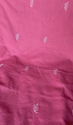 Hand embroidery on rose pink cotton