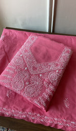 Folded rose pink cotton kurta, second view