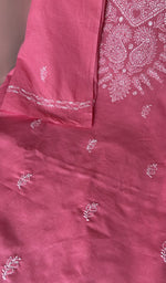 Fine chikankari on the rose pink cotton