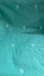 Stitch detail on the turquoise cotton kurta