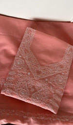 Folded coral cotton kurta, second view