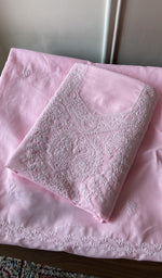 Folded baby pink cotton kurta, second view