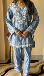 Denim co-ord set, close view