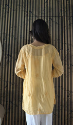 Yellow short kurti, close view