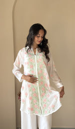 Embroidery detail on the short kurti