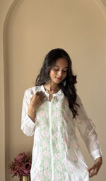 White short kurti, worn by the model