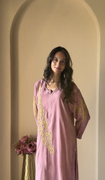 Embroidery detail on the kurti