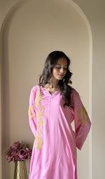 Pink kurti on the model