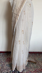 Saree draped on the mannequin, side view