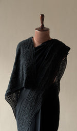 Saree draped on the mannequin, side view