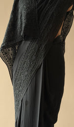 Fine, ek and do taar chikankari on the black saree