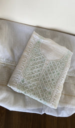 Second folded view of the white kurta piece