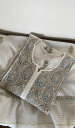 Second folded view of the ivory kurta piece