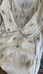 The dupatta spread out, ivory mul chanderi