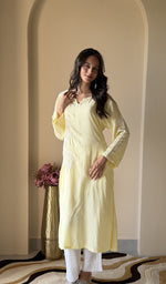 Yellow kurti on the model