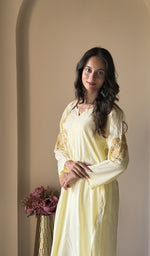 Yellow kurti on the model