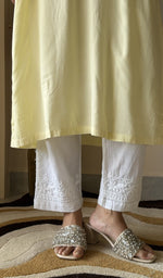 Yellow modal cotton, up close