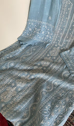 Close look at the fine do taar and teen taar front jaal chikankari