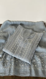 Gala and neckline of the grey kurta