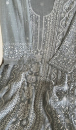 Kurta front laid out with the dupatta over it