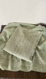 Gala and neckline of the green kurta