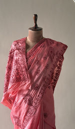 Saree draped on the mannequin, side view