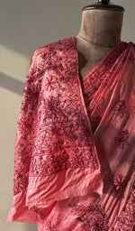Saree on the mannequin, three quarter view