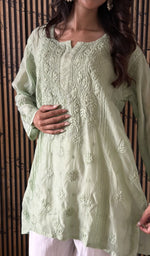 Embroidery detail on the short kurti
