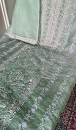 Chikankari worked by hand on organza silk