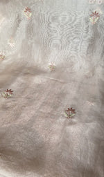 Close view of the peach kurta fabric