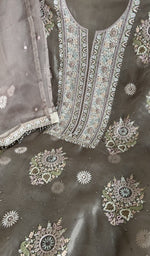 Chikankari worked by hand on organza silk