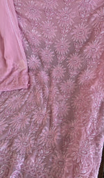 Chikankari worked by hand on silk georgette