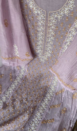 Lilac pure mul chanderi dupatta with scattered motifs