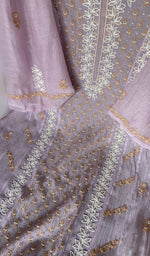 Gala and neckline, fine contrast chikankari with beads sequins cutdana on panel