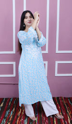 将图像加载到图库查看器中， Soni Women&#39;s Lucknowi Handcrafted Modal Cotton Chikankari Kurti - HONC0166558
